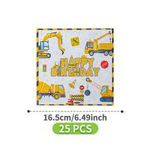 工程车主题生日快乐一次性餐盘、餐巾纸、杯子套装，包含餐盘、餐巾纸和杯子，适合8位客人使用，一次性纸盘，派对餐具，适用于生日、婚礼、主题派对、家庭野餐等场合。 - 彩色 - 查看 9