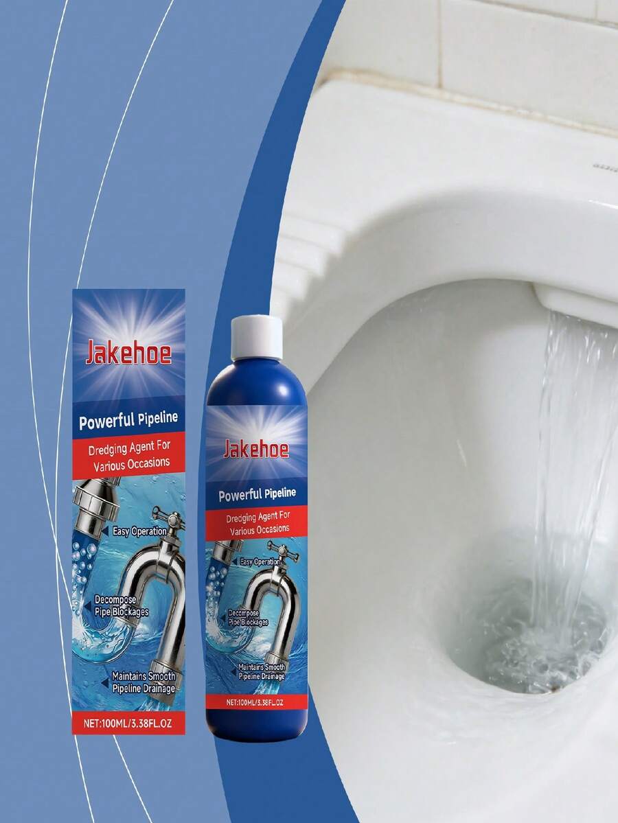 jakehoe Drain Cleaner - Suitable For Kitchen, Bathroom, Sink, Toilet. Dissolves Grease, Food Waste, Hair, Toilet Clogs. No Disassembly Required, Protects Pipes, Prevents Clogging, Keeps Pipes Flowing Smoothly. Essential Household Pipe Cleaning Tool - Powdery - View 1