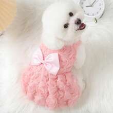 Floral Patterned Romantic Luxurious Pet Dress, Tight-Fitting Pet Clothing - Multicolor - View 1