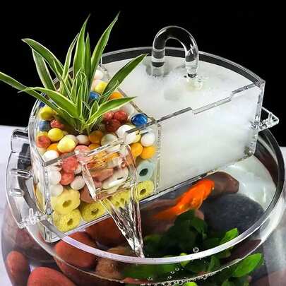 三合一水族箱静音鱼缸顶盒外置水箱过滤收纳盒适用于水族箱配件透明