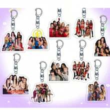 10pcs KATSEYE Acrylic 2D Keychains, K-Pop Merchandise, Concert Souvenirs, Halloween & Christmas Gifts, Small Collectibles - Multicolor - View 1