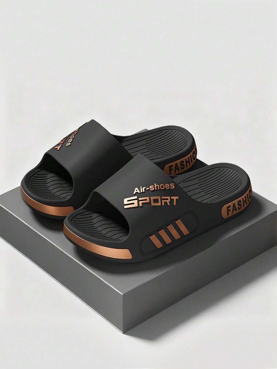 Zapatillas Gruesas Para Hombres De Suela Gruesa Adecuadas Para El Uso En Interiores Y Exteriores En Verano, Proporcionando Alta Durabilidad, Comodidad, Diseño Antideslizante Y Con Forma De Poo, Ideales Para Parejas
