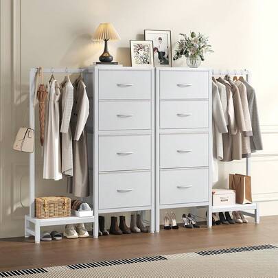 Ultimate Space-Saver! 4-In-1 Closet Organizer With Hanging Rack, Shoe & Bag Storage | Sturdy Tower For Bedroom, Entryway, Living Room