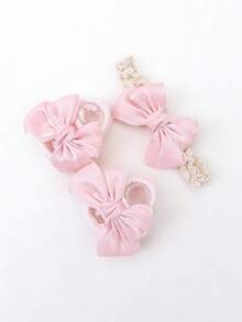 1 đôi tất cotton màu hồng khoét lỗ cho bé gái và 1 băng đô công chúa, thích hợp cho bé gái 0-12 tháng tuổi chụp ảnh, mùa xuân/hè. - Nhiều màu - Xem 4