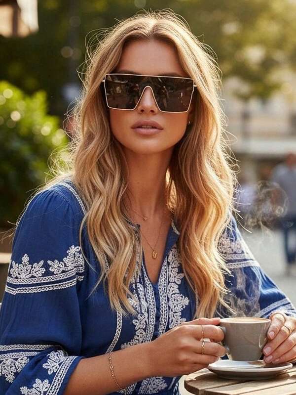 1pc Women's Metal Square Frame Glasses Thin Leg Vintage Elegant European And American Classic Minimalist Casual Daily Versatile Outdoor Travel Street Style Party Wear