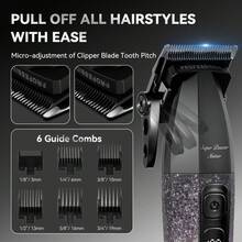 1个Hatteker男士电动理发器，智能数字显示屏理发器，沙龙级理发剃须刀 - 彩色 - 查看 7