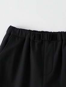Annil Girls' Full-Length Woven Pants With Elastic Waist And Thick Legs - New Winter Style - Black - View 3