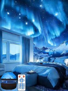Creative Northern Lights LED Projector Lamp, Dynamic Starry Sky Lighting Effect, Galaxy Atmosphere Light, USB Powered, Couples Holiday Gift, Home Gathering, Event Decor Light, Suitable For Bedroom, Living Room, Game Room, Party, Birthday - Multi-color light - View 2