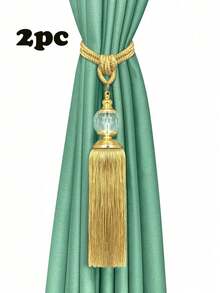2pcs Luxury Crystal Pendant Tasseled Tie-Back Curtain Decor, Multi-Color Options, Suitable For Curtain Fixing And Decoration - 2pcs - View 18