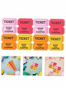 100张/套 双倍抽奖券、双倍优惠券、活动门票、入场券，适用于各种活动、嘉年华、抽奖、游戏、庆典、饮料等。 - 彩色 - 查看 4