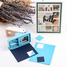 2pcs! 1pc 0.8 Inch Rectangular Stamp Punch + 1pc 1 Inch Square Punch, Rectangular Punch With Grooved Edge, Suitable For Paper Crafts, Scrapbooking, DIY Card Making And Other Handicrafts - 2 PCS/PACK - View 10