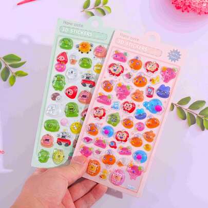 1pc Of Children's Anime Cartoon 3D Stickers, Cute Animal Cat Stickers, DIY Craft 3D Stickers, Suitable For DIY Phone Cases, DIY Sticker Notebooks, DIY Crafts, Laptops, Gift Packaging, Party Decoration, Perfect Holiday Gifts, Gifts For Fans And Friends, Back To School Gifts (Random Style)