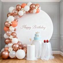 20/40/65/100个玫瑰金亮片乳胶气球混合金属哑光气球套装，适用于婴儿派对、婚礼、订婚、单身派对、情人节、新娘送礼会、生日派对装饰 - 玫瑰金 - 查看 3