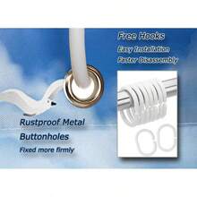 Leaves Are Turning 3D Shower Curtain Polyester Bathroom Decor  Waterproof - White - View 2