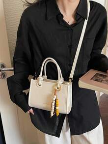 Retro Casual Niche Design Handbag, Women's New Fashion Popular Versatile Minimalist Commuter Shoulder Crossbody Bag - Beige - View 5