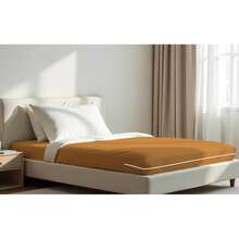 Double Gel Knit Mattress Cover With Zipper - 芥末黃 - 查看 15