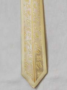 Men's Slim 3D Tie With Glitter, Slim (6cm), Casual Fabric. - 黃色 - 查看 3