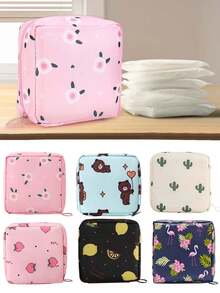 Sanitary Pad Storage Bag, Portable Makeup Lipstick Pouch, Waterproof Menstrual Pad Bag, Coin Purse, For Storing Sanitary Pads, Cosmetics, Suitable For Travel And Daily Use - Multicolor - View 2
