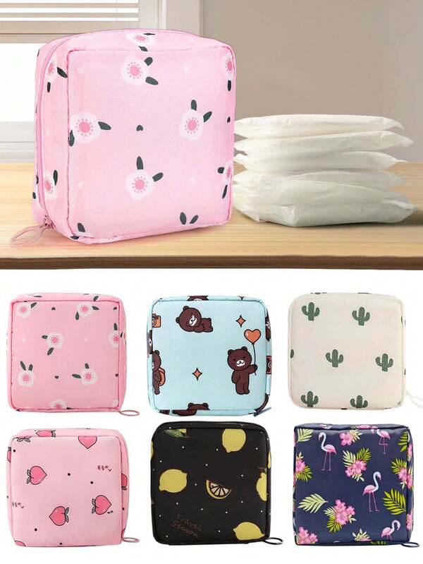 Geantă de depozitare pentru absorbante igienice din catifea reiată, geantă de depozitare pentru tampoane pentru femei, geantă portabilă pentru ruj de machiaj, geantă impermeabilă pentru absorbante menstruale, husă esențială de călătorie de mare capacitate, portofel pentru monede, pentru depozitarea absorbantelor igienice, cosmeticelor, ideală pentru călătorii și utilizare zilnică