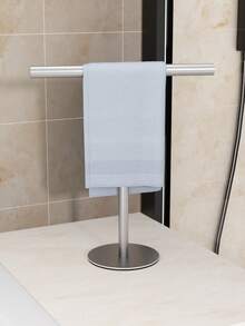 1pc Square T-Shaped Hand Towel Rack, Double-Heavy Bottom Seat - Independent Modern Bathroom Japanese Kitchen Hair Hand Towel Rack, Space-Saving Table Organizer Rack, Suitable Hand Towel Rack, Necklace Etc. Rack, Matching Small Space - Multicolor - View 4