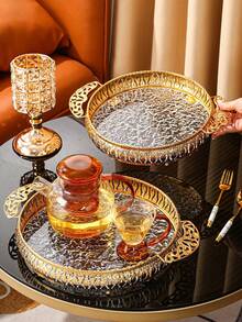 1pc Acrylic Multi-Purpose Serving Tray, Suitable For Kitchen, Dining Room, Living Room, Tea Sets, Glassware, Candies, Cookies, Bread, Weddings, Parties, Gifts, Birthdays, Yard - Multicolor - View 4