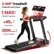UMAY 4-In-1 Treadmill With 10% Incline, Portable Treadmills For Home With Handle, Foldable Treadmills For Home And Office, 300 Lbs Weight Capacity, Three Touch Screen - View 5