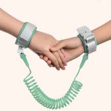 1pc Baby Anti-Lost Wrist Link Traction Rope With Key Lock, Safety Anti-Lost Spring Retractable Rope Wristband - Green - View 6