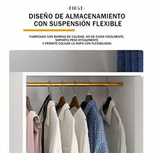 Closet Armable Para Ropa Modernos Con 2 Cajones Ropero Para Dormitorio - Blanco - Ver 3