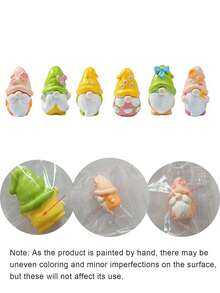 6pcs Mini Resin Flower Gnome Figurines, Mini Spring Butterfly Flower Gnome Decorations, Suitable For DIY Fairy Garden, Birthday Party Gifts Filler, Micro Landscape Crafts, Glass Containers, Potted Plant Decor, Car Interior Accessories, Home Decor, Bookshelf, Living Room Scenes, Theme Parties, Gift Bag Fillers. - Multicolor - View 7