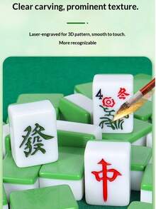 144pcs Luxury Professional Mahjong Set - Classic Chinese Mahjong Game Carefully Crafted With High-Quality PVC Material, Designed For Mahjong Enthusiasts. Provides Strategic Social Entertainment For Adults, Suitable For Parties, Weddings, Gatherings, Birthday Celebrations, Group Activities, Family Reunions, And Travels. Brilliant Chess Game For Adult Parties, Charming Activity For Couples. A Perfect Gift Choice! (Random Style, Color Difference, Random Packaging) - Multiple Styles - View 6