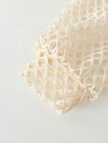 3pcs/Set Girls Casual Cream White Hollow Long Sleeve Top + White Tank Top + Pink Heart Cargo Wide Leg Pants Outfit, Suitable For Summer - Pink - View 7