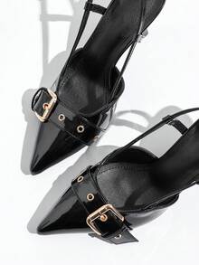 Women's High Heel Pumps, Elegant Business Commute Shoes - Black - View 4