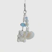 1 st. unisex tecknad nyckelring med flockad vit björn, söt liten accessoar med snäckskal, personligt telefonskal för studenter, väskhänge, telefonkedja med flockad isbjörnssnäcka, blå liten fiskväskhänge, nyckelringshänge - Björnhängande rem - Visa 8