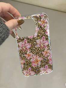 豹纹百合图案平面彩绘环氧树脂保护壳，兼容 17/17 Pro/17 Pro Max/16/15 XR/7/8/16 Pro Max/13/15 Pro Max/12 Pro Max/13 Pro Max/14 Pro Max、Galaxy S25/S25 Plus/S25 Ultra、A16/A36/A26/A56、S24 - 彩色 - 查看 1