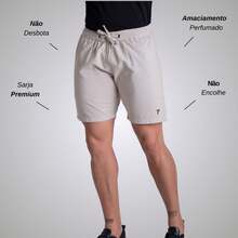 Kit Of 3 Men's Denim Twill Shorts, Premium Men's Bermuda Shorts - 白色/米色/黑色 - 查看 2