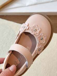 1 Pair Girls' Floral Slip-On Loafers, Princess Casual Shoes, Toddler & Little Kid Non-Slip Soft Sole Vintage Mary Jane Shoes, Breathable Comfortable Versatile Shoes For Spring, Summer, Fall - Pink - View 5