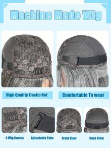 Peluca de corte pixie con degradado gris al 150% de densidad, peluca de cabello corto y elegante en capas para uso diario, de 8 a 12 pulgadas de color sal y pimienta con encaje frontal, sin pegamento y con línea del cabello natural - SGray - Ver 7