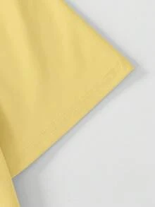 1pc Boys' Game Themed T-Shirt With "Eat, Sleep, Game" Slogan, Suitable For School Everyday Wear In Spring/Summer - Yellow - View 4