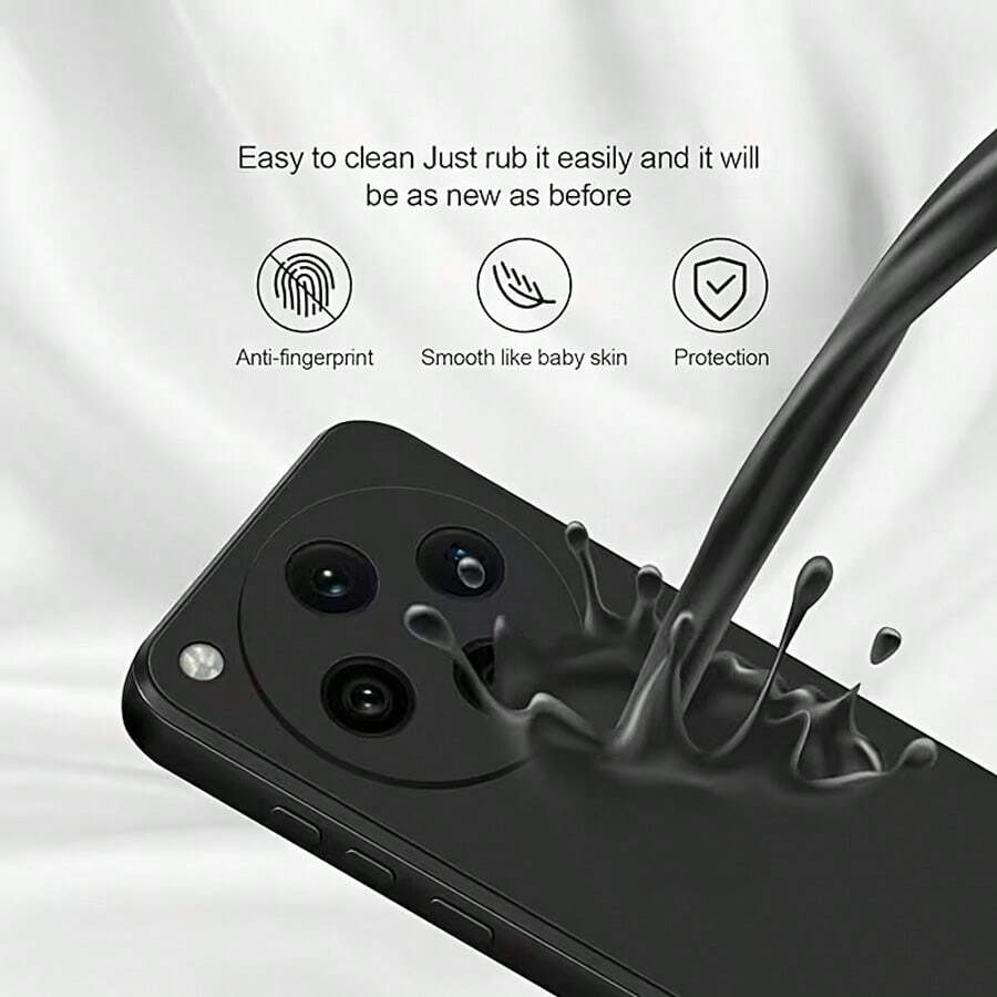 Black Protective Case, Suitable For Realme Series, Anti-Sweat And Anti-Fingerprint, Soft And Comfortable Touch, Anti-Slip And Anti-Sweat, Wear-Resistant And Anti-Scratch, Shock-Proof Protection. - Black - View 1