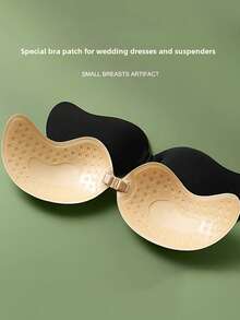 1/2pcs Invisible Strapless Adhesive Bra: Sexy Silicone Nipple Covers, Suitable For Camisole Dresses, Wedding Gowns, Bikinis. Enhances Small Bust, Reveals Fuller Bust Shape. Invisible Mango Cup Bra Pasties - Multicolor - View 4