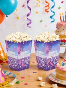 20 pezzi/40 pezzi/60 pezzi Contenitori per popcorn a tema K-pop con stelle, in colori rosa, blu e viola, secchi e ciotole per popcorn, perfetti per serate cinematografiche, compleanni, feste e carnevali - Multicolore - Visualizzare 6