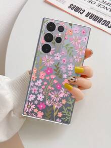 Flower Floral Pattern Transparent Fashionable Phone Case - Clear - View 1