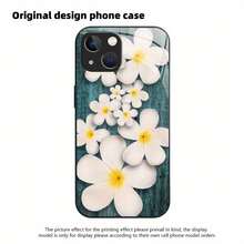 Nueva serie de flores de pareja de alta gama para el Día de San Valentín, paquete de lentes de espejo completo de vidrio blanco, funda suave para teléfono móvil para iPhone X 11 12 13 14 15 16 Plus Pro ProMax, protección de cámara, anti-huellas, ligera, elegante. - Negro 3 - Ver 1
