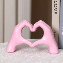 1pc Love Hand Gesture Decorative Heart Finger Sculpture, Modern Art Statue, Personalized Finger Home Decor, Creative Wedding Tabletop Decoration, Valentine's Day & New Year Gift (Random Color: Dark Pink Or Light Pink) - Pink - View 16