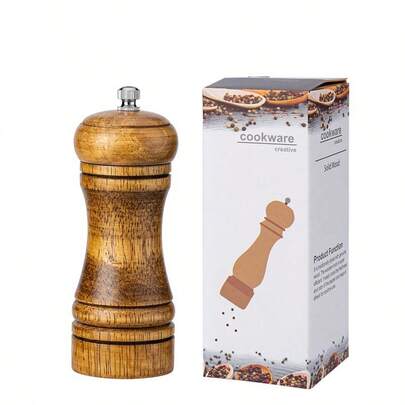 Salt And Pepper Grinder Set, Manual Wooden Salt And Pepper Grinder, Ceramic Rotor With Highly Adjustable Coarseness.