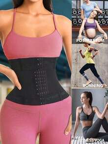 1pc Wrap Waist Trainer Double Belt Body Shaper Corset Shapewear Slimming Sheath Woman Flat Tightens Belly Sheath Waist Trainer Body Shaper RVPV - màu đen - Xem 7