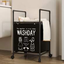 1pc Multi-Layer Bathroom Storage Rack With Swivel Wheels, Laundry Hamper, Underwear & Clothing Organizer - Multicolor - View 17