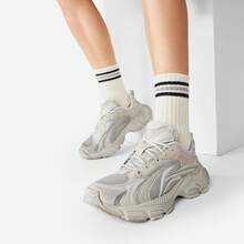 LI-NING STARLIT L2K Men's Chunky Sneakers, Retro Y2K Mesh & Suede Casual Shoes AGLW005 - 礫白灰 - 查看 2