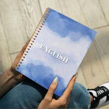 DANPERJI 1pc English Sprial Notebook With Hard Paper Covers Clouds Design Multicolour - A - View 4