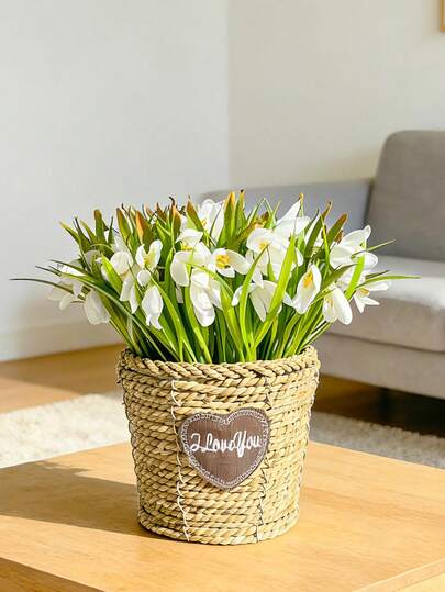 Flower Realm 5朵，26厘米/10.24英寸，人造雪花莲（铃兰），人造花卉，适用于家居装饰、花瓶装饰、客厅、卧室和餐桌装饰、婚礼装饰、摄影道具、DIY插花、春季装饰。